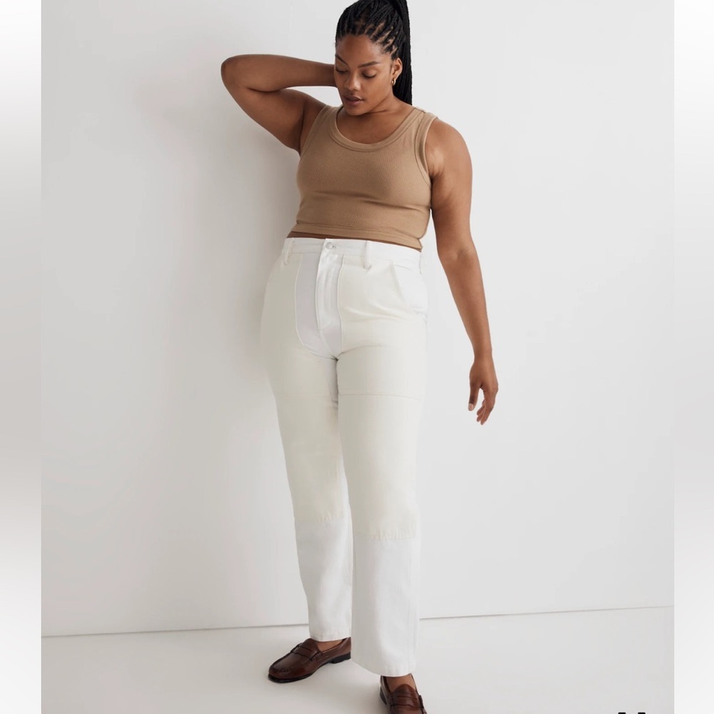Madewell The '90s Straight Jean: White Two-Tone Workwear Edition Plus 33 NEW